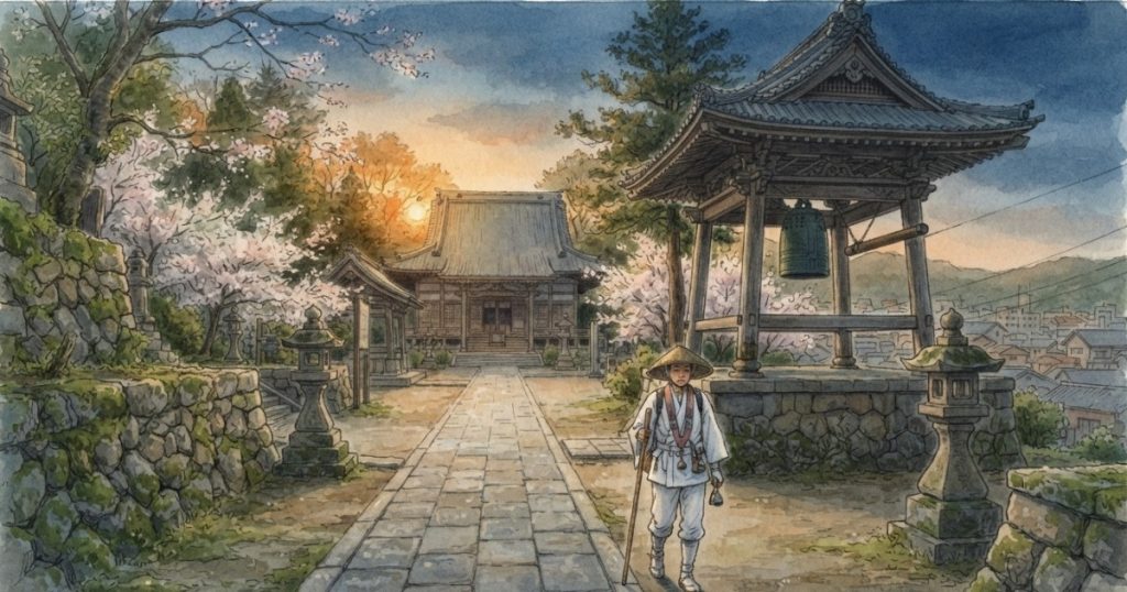 郷照寺とお遍路風景画